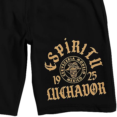 Modelo Espiritu Luchador & Classic Logo Men's Black Sleep Pajama Shorts2