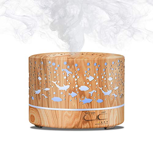 Image of MEIDI Essential Oil Diffuser, Aromatherapy Diffuser, 700ML Large Capacity Ultrasonic Aroma Cool Mist Humidifier Diffuser with Adjustable Mist Mode, Fascinating LED Night Lights, Auto Shut-Off