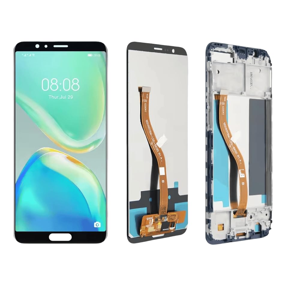 Écran tactile pour Huawei Honor View10 complet avec châssis bleu pour un montage simple