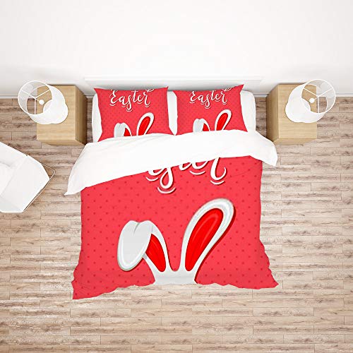 Housse de couette ultra douce et légère en microfibre rouge CHEHONG - 3