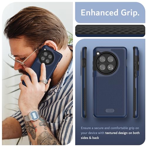 Image of TUDIA [MergeGrip for OnePlus 12 5G Back Cover - Military Grade Drop Tested Dual Layer Shockproof Anti-Slip Heavy Duty Protective Case- Indigo Blue