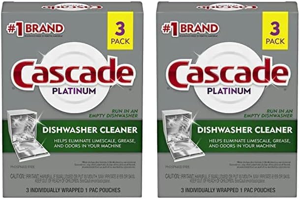 Cascade Platinum Limpiador para lavavajillas, 3 unidades (paquete de 2)