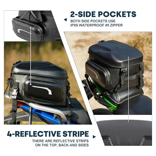 Bolsas Asiento Motocicleta 34L Impermeable Mochila Concha Dura 5