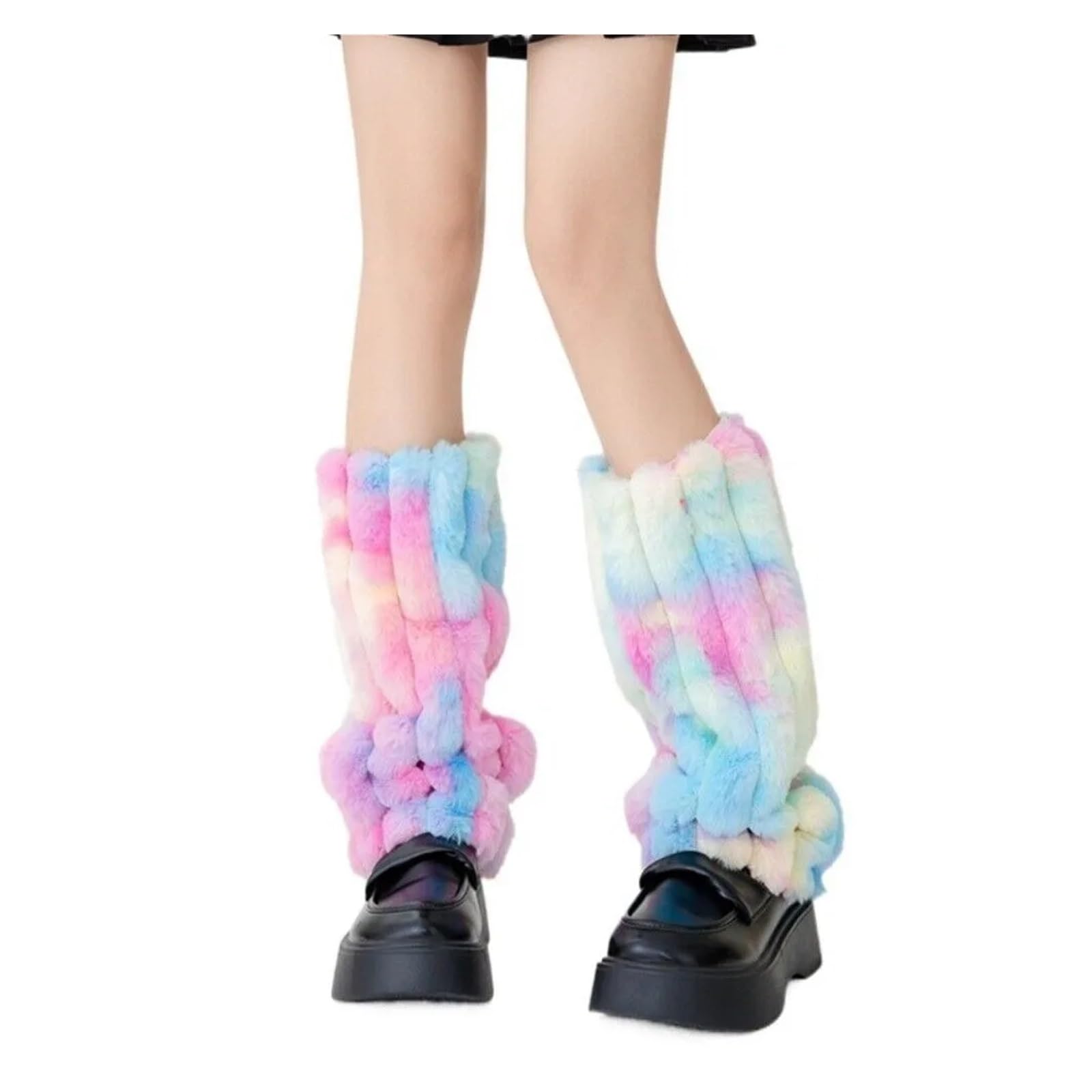 Fuzzy Leg Warmers Colorful Plush Leg Warmer Sweet Cool Foot Cover Trendy Personality Girls