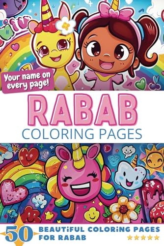Rabab Coloring Pages: Wow-Effect! Your name on every page - Rabab coloring book - 6x9" - 50x Rabab coloring page - Fantastic Gift