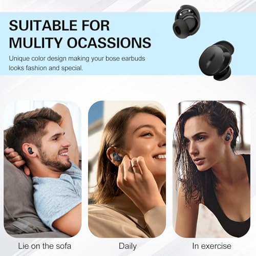 [3 Pairs] Ear Tips Covers for Bose New QuietComfort Earbuds (2024), Silicone Sport Ear Hook Cover Accessories for Bose New QC Earbuds, Anti-Slip Replacement Eartip Fit Kit (S,M,L) (Black) by PUCGUE - Image 6