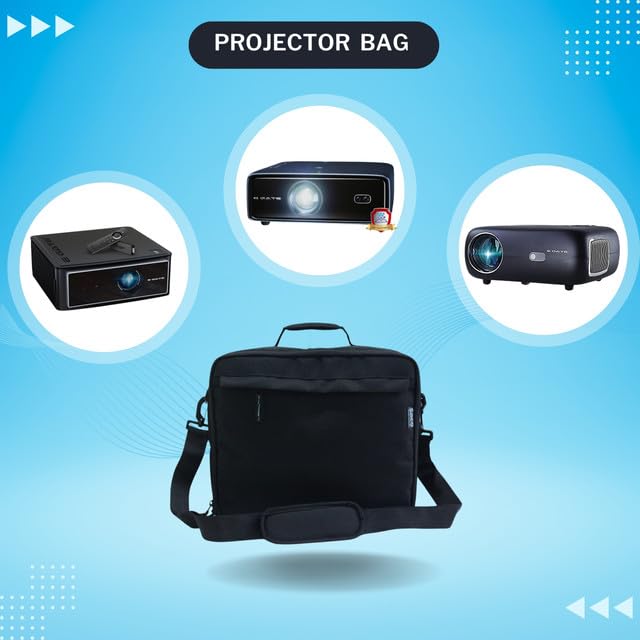 Saco Projector Bag Case, Portable Travel Carrying Case Compatible with E Gate K9 Pro Max | E Gate S9 Pro | E Gate O9 Zen Projectors | Padded Adjustable Shoulder Strap - Black - Image 3 thumbnail
