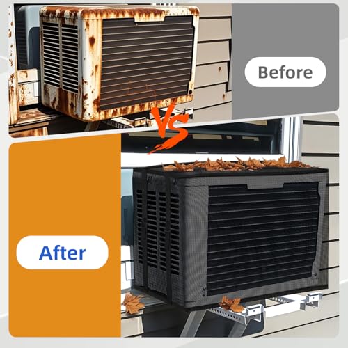 NNG Outdoor Window Air Conditioner Cover Compatible with Midea 8000 BTU/10000 BTU/12000 BTU,Window AC Mesh Cover for Outside Window Units with 420D Waterproof Drip Top,20Wx12.2Dx13.4H