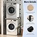 pofluany Washer Dryer Stacking Rack Stand, Over the Washer and Dryer Storage Shelf, Height Adjustable Washing Machine Stand, Stackable Shelf for Laundry Room, Apartments Black