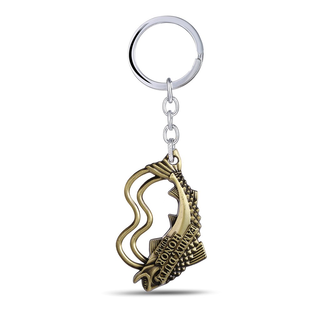 PAGame of Thrones Family Duty Honor Tully Bronze Keychain Key Ring
