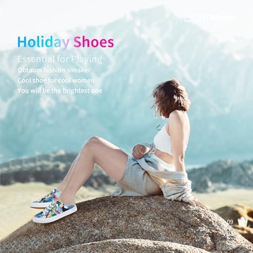 Image of Obtaom Women Canvas Mules Memory Foam Clipper Fashion Sneakers Comfortable Slip-On Mule Backless Holiday Shoes