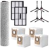 11 pack Vacuum Replacement Parts Kit For Eufy For Omni E25 / E28, Vacuum Cleaner Accessories Includes 1 Main Brush,4 Side Brushes,4 Cleaner Bag,2 Filter