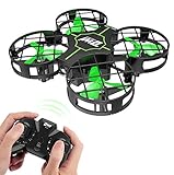 Dwi Dowellin Mini Drone Crash Proof RC Small Quadcopter One Key Take Off Landing Flips Rolls Nano Drones Toy for Kids Beginners Children Boys and Girls, Green