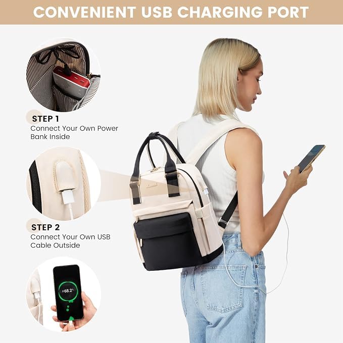 Image of LOVEVOOK Mini Backpack for Women Stylish Waterproof Backpack Purse with USB Port, Cute Daypack for College Travel Party