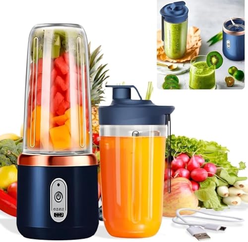 Image of 6 Blade Usb Juicer Bottle-Portable Usb Juicer Electric Usb Juice Maker Mixer Bottle Blender Grinder Mixer,6 Blades Rechargeable Bottle, Shake Fruit & Vegetable, Juice Blenders,Grinders