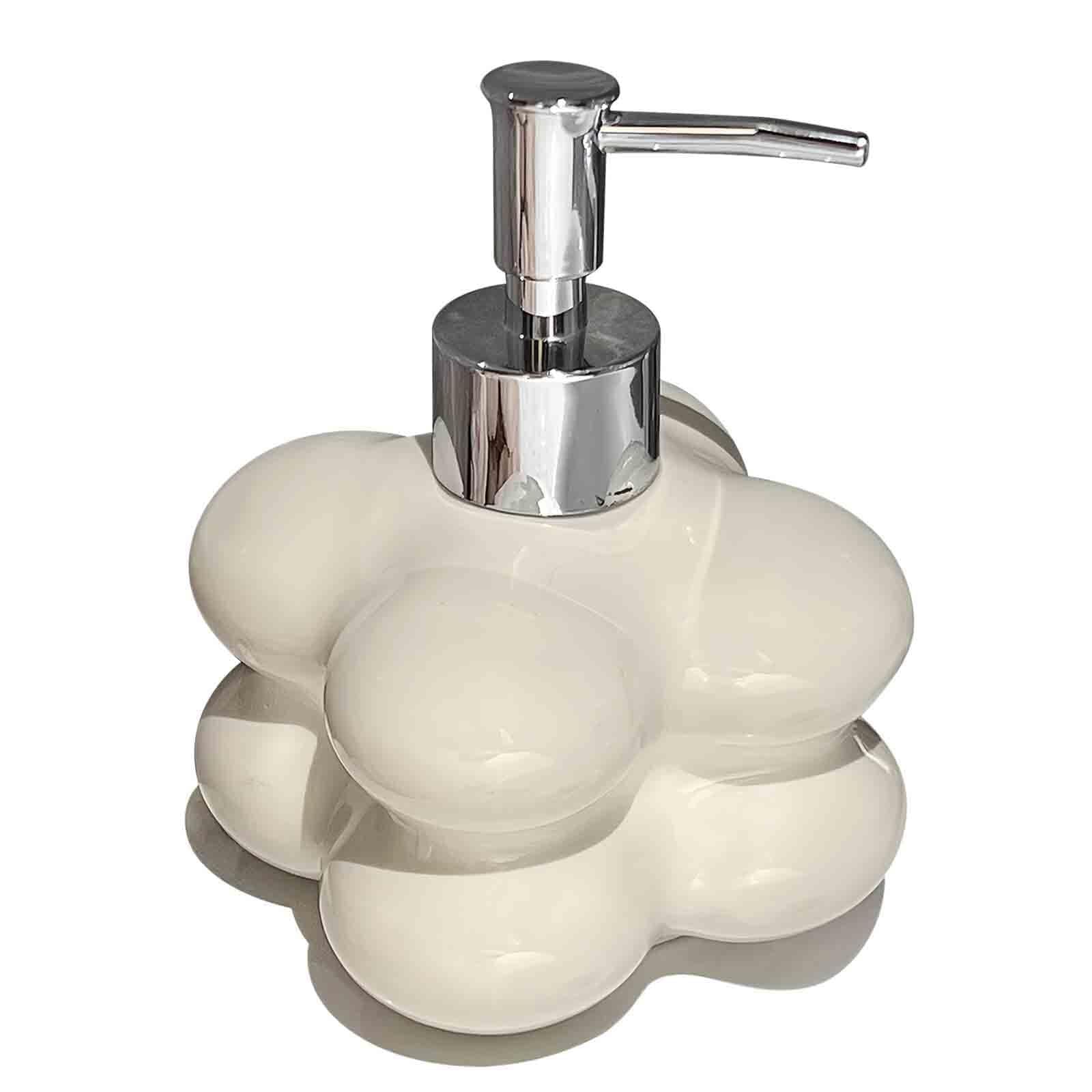Friendshiphome White Dish Refillable Lotion Dispenser For Bathroom Soap With Pump Ceramic Shampoo Bathroom Stuff(White)