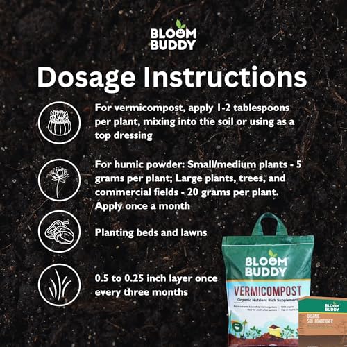 Image of Bloom Buddy Vermicompost 4.5kg & Organic Soil Conditioner (Humic Powder) 800g Combo - Enrich Soil & Support Plant Growth