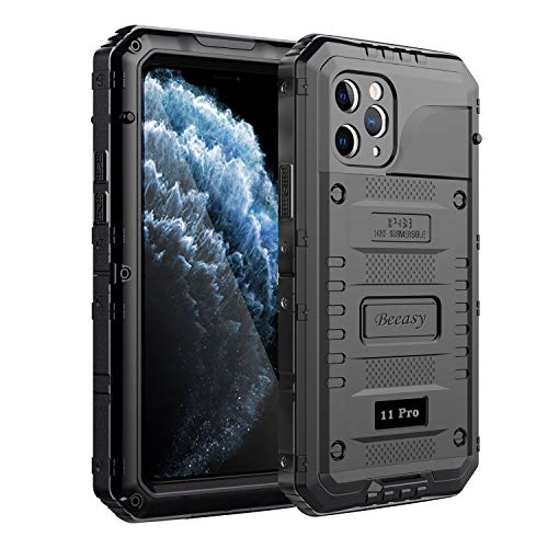 Coque iPhone 11 Pro étanche Beeasy noire antichoc en métal