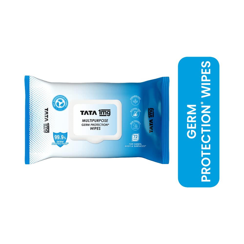 Tata 1mg Multipurpose Germ Protection Skin Friendly Biodegradable Wipes Used To Wipe Hands And Body Surfaces For Unisex (Pack of 72 Wipes) (B0BR16TC34) Amazon Price History, Amazon Price Tracker