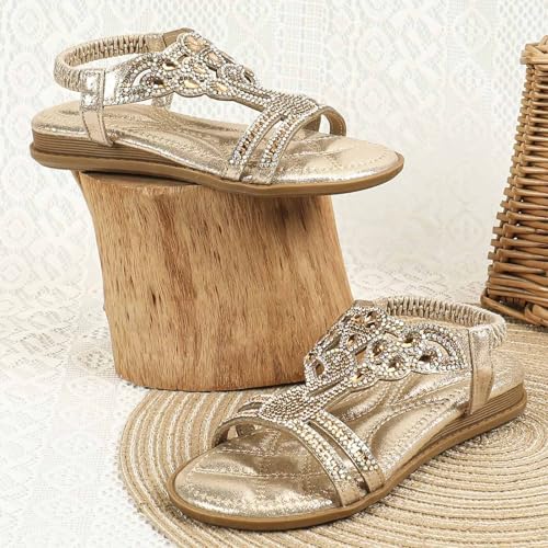 IWIHMIV Girls Sandals Girls Dress Elastic Ankle Strap Sandals Lightweight Summer Hollow Out Princess Beach Shoes2