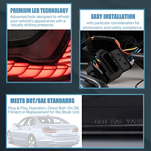 VLAND Tail lights Assembly Fit for BMW 3 Series F30 F35 F80 Sedan 6th Gen 2013-2018, Plug-and-play, Smoked by VLAND - Image 5