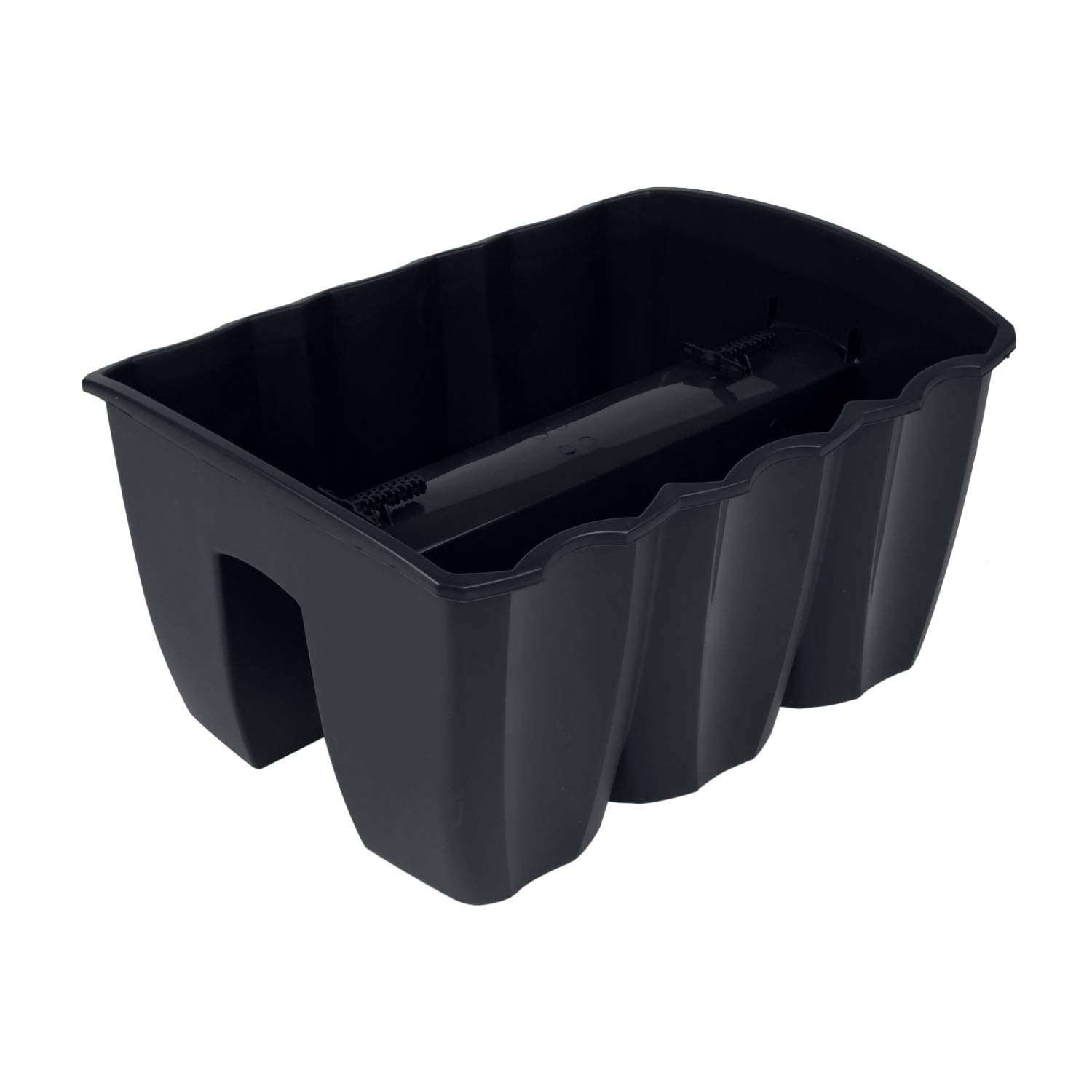 PAFEN 6X Blumenkasten Hängetopf - 39,5 x 28,5 x 20,5cm -Blumentopf Pflanztopf Balkontopf Geländertopf Geländerkasten, Anthrazit
