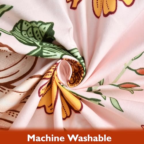 Image of Fresh From Loom Floral Print Microfiber Single Bed Bedsheet Set - Anti Fade, 240 TC, 1 Pillow Covers Included (60 x 90 inch| Pink, Floral Design)