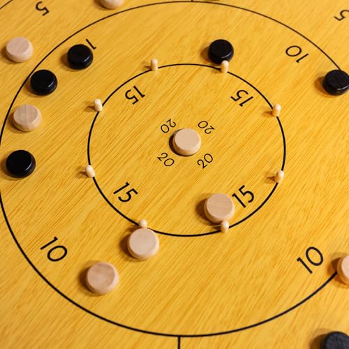 Crokinole torneo 30 pulgadas tablero madera clásico miniatura 5