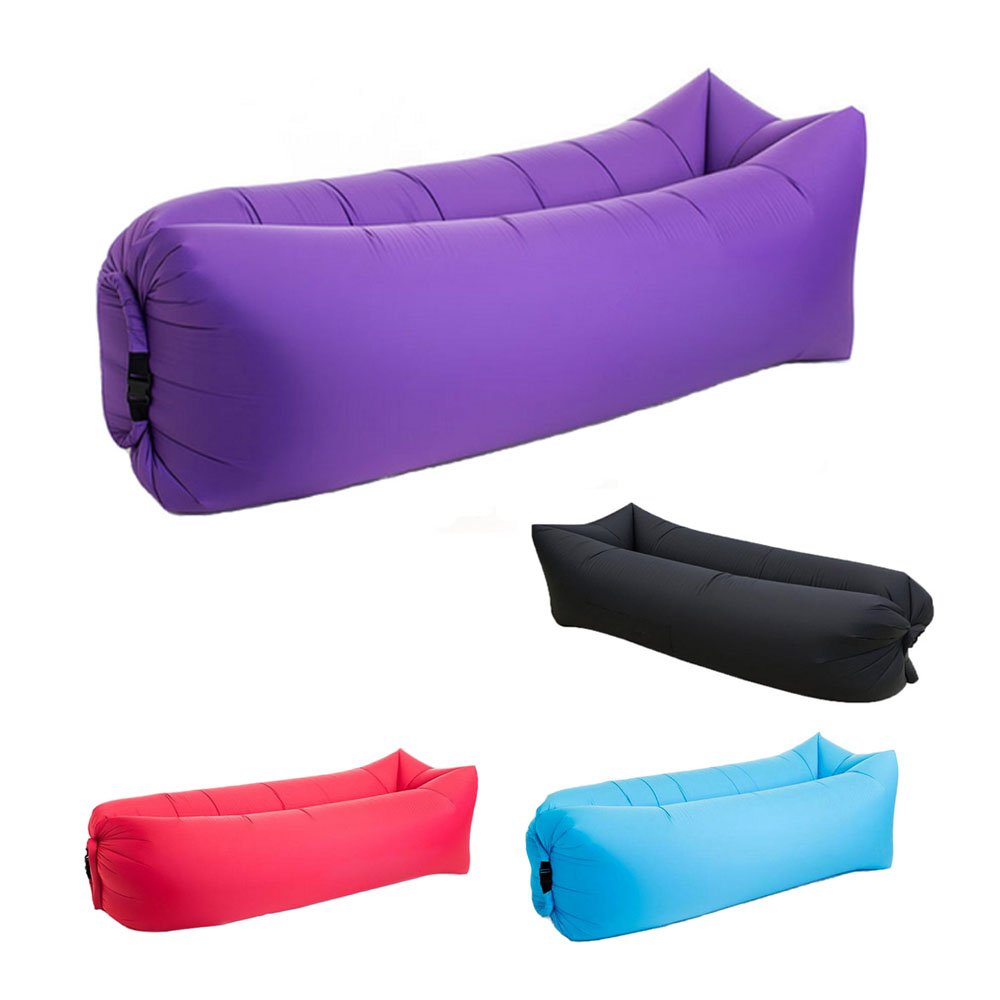 Beiruoyu Bry Inflatable Lounger Air Chair Sofa Bed Sleeping Bag Couch for Beach Camping Lake Garden (Purple)