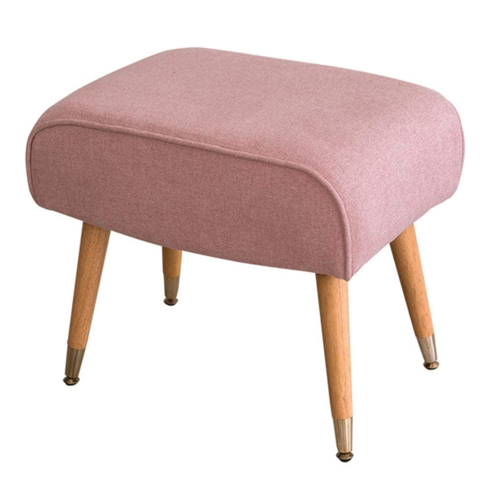 Repose-Pieds et tabouret de canapé en tissu ottoman rose de 52x33x45 cm