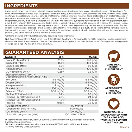 NutriSource Large Breed Dry Dog Food, Lamb Meal & Rice, 26 lb | Probiotic & Prebiotic Digestive Support, Healthy Skin & Coat, No Corn Wheat or Soy - Image 7