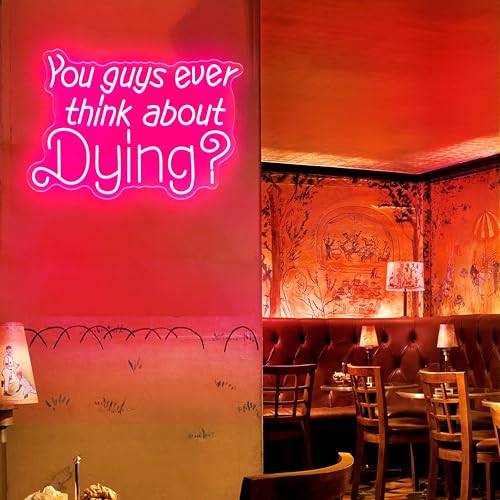 Image of Existential Neon Sign - Thought-Provoking Wall Decor, Pink Neon Light