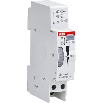 ABB Treppenlichtzeitschalter E232-230 | Adjustable 1-7 minutes. - Electromechanical time relay for DIN rail - Suitable for gl