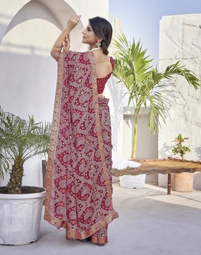 Image of Yashika Women's Trendy Printed Jacquard Lace Georgette Saree with Blouse Material||AZ-YS-P1-GULSHAN-Parent