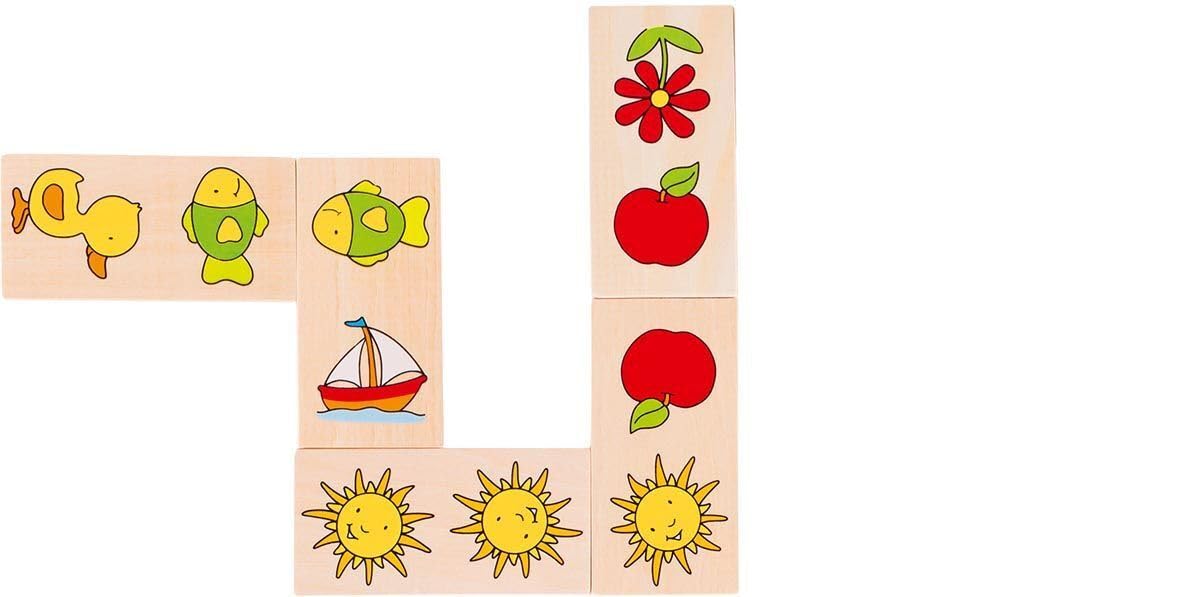 Dominospiel Dominiques Domino aus Holz – 28-teilig
