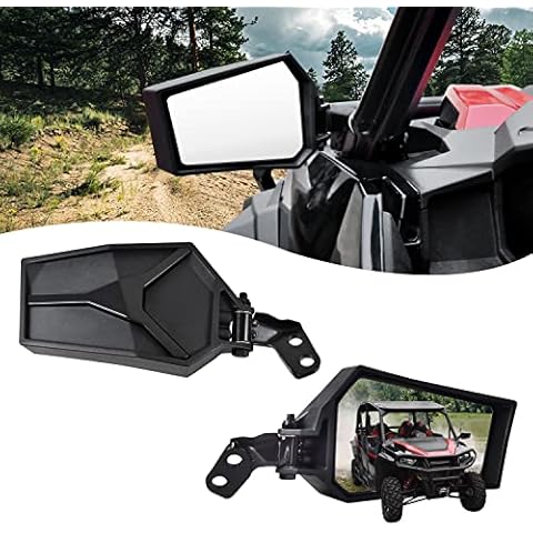 Adjustable Rearview Side Mirrors for Polaris General XP 4 1000, SAUTVS Folding Clear Rear View Side Mirrors for Polaris General 1000/ 4 1000 / XP 1000 / XP 4 1000 2016-2023 Accessories(2PCS) Cover