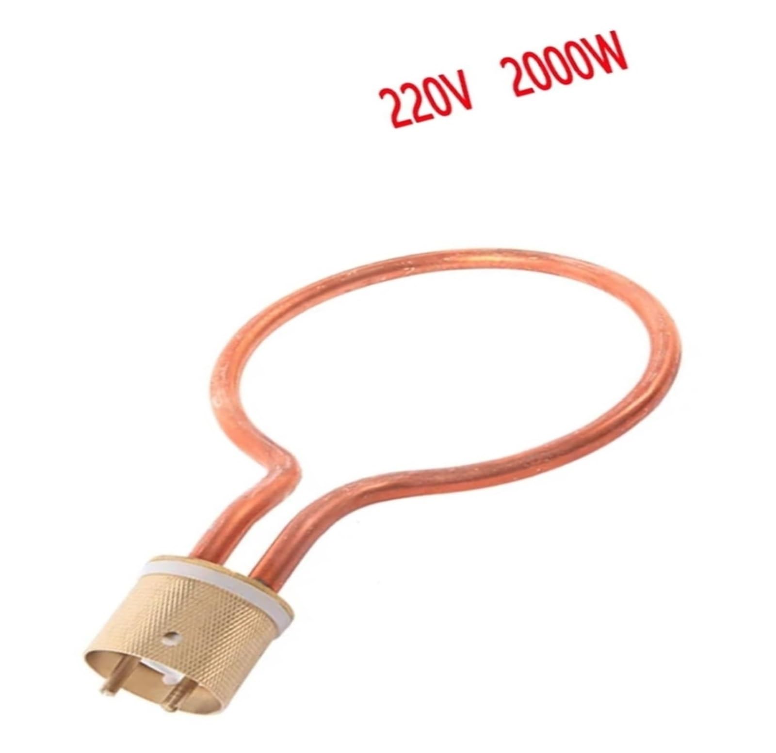 Tube chauffant électrique en cuivre rouge 2 kW 220 V for autoclave médical, élément chauffant circulaire à bride de 42 mm for bac de stérilisation