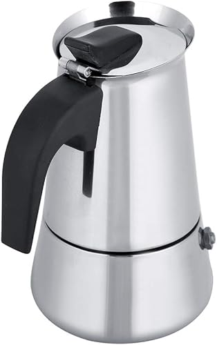 Miniatura 8 de Fydun Acero inoxidable, portátil de acero inoxidable, cafetera Moka Maker Mocha Pot (6.8 fl oz)
