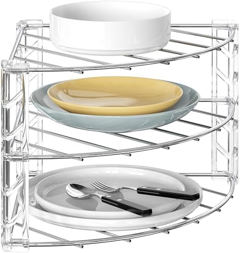 Deco Brothers 3-Tier Counter and Cabinet Corner Shelf Organizer, ...