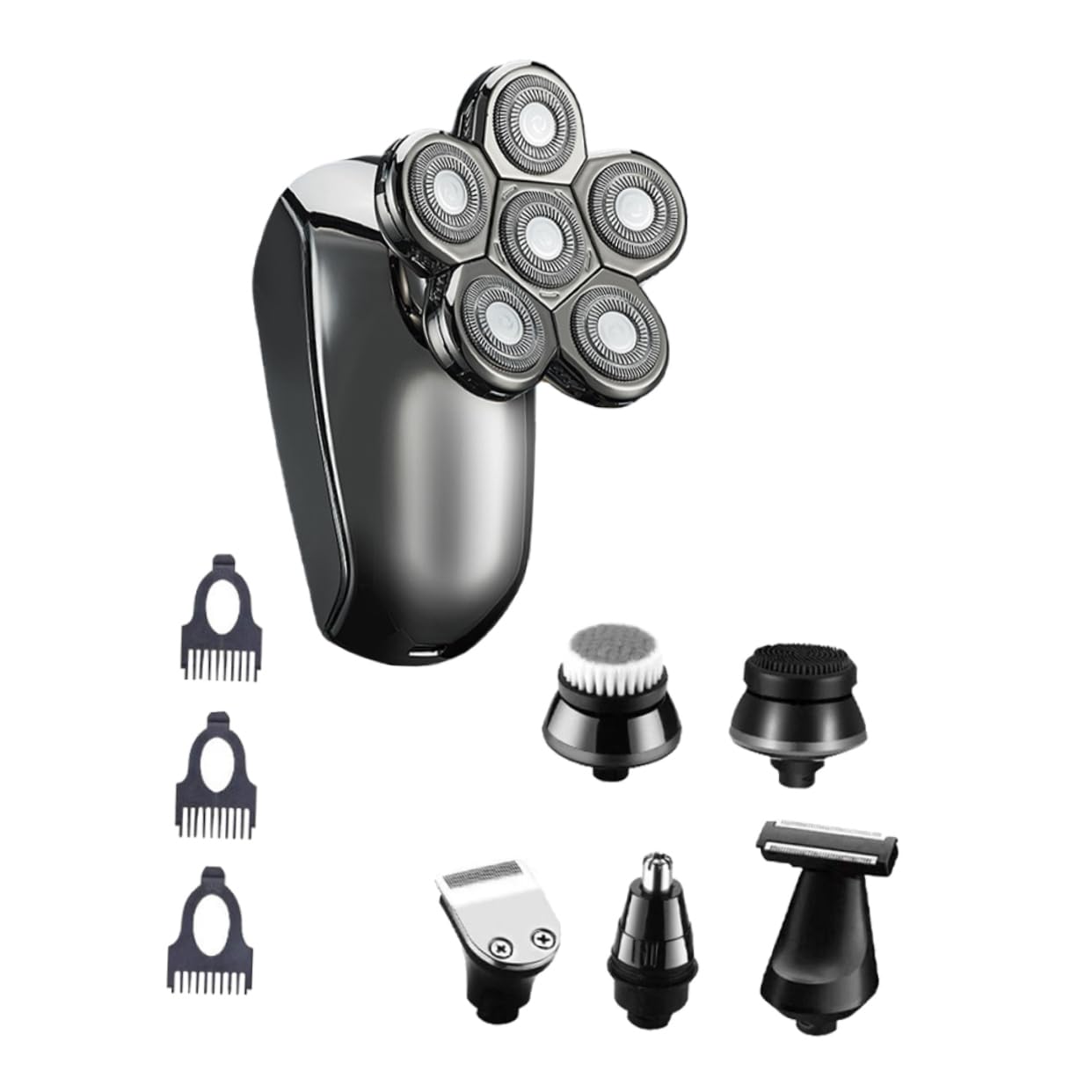 MUSISALY Abs Material Men's Electric Shaver 6-in-1 Beard Trimmer Water Washable Easy to Clean Comfortable Use