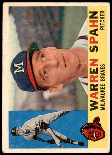 1960 Topps #445 Warren Spahn Milwaukee Braves (Baseball Card) GOOD Braves