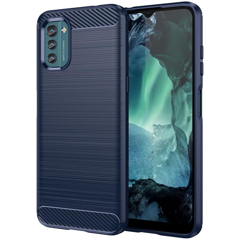 Image of Hybrid Carbon Fiber Back Case for Nokia G21 / G11 (Blue)