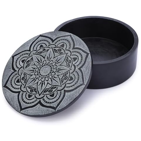 Ajuny Boîte décorative ronde en stéatite Cover