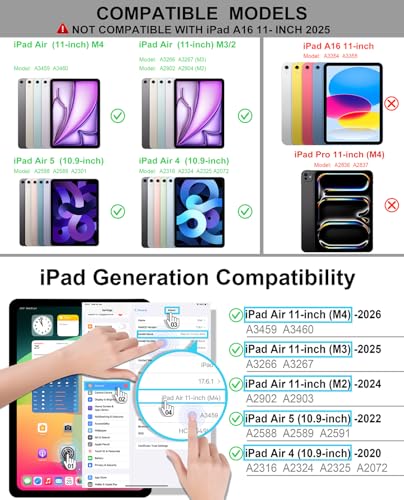 Image of Keyboard Case for iPad Air 11-inch M4 /M3 / Air 5th 4th Generation - Magic-Style Magnetic Keyboard Case with Multi-Touch Trackpad Compatible with Apple iPad Air 11 inch M4 /M3 /M2 (2026 /2025 /2024), Air 5