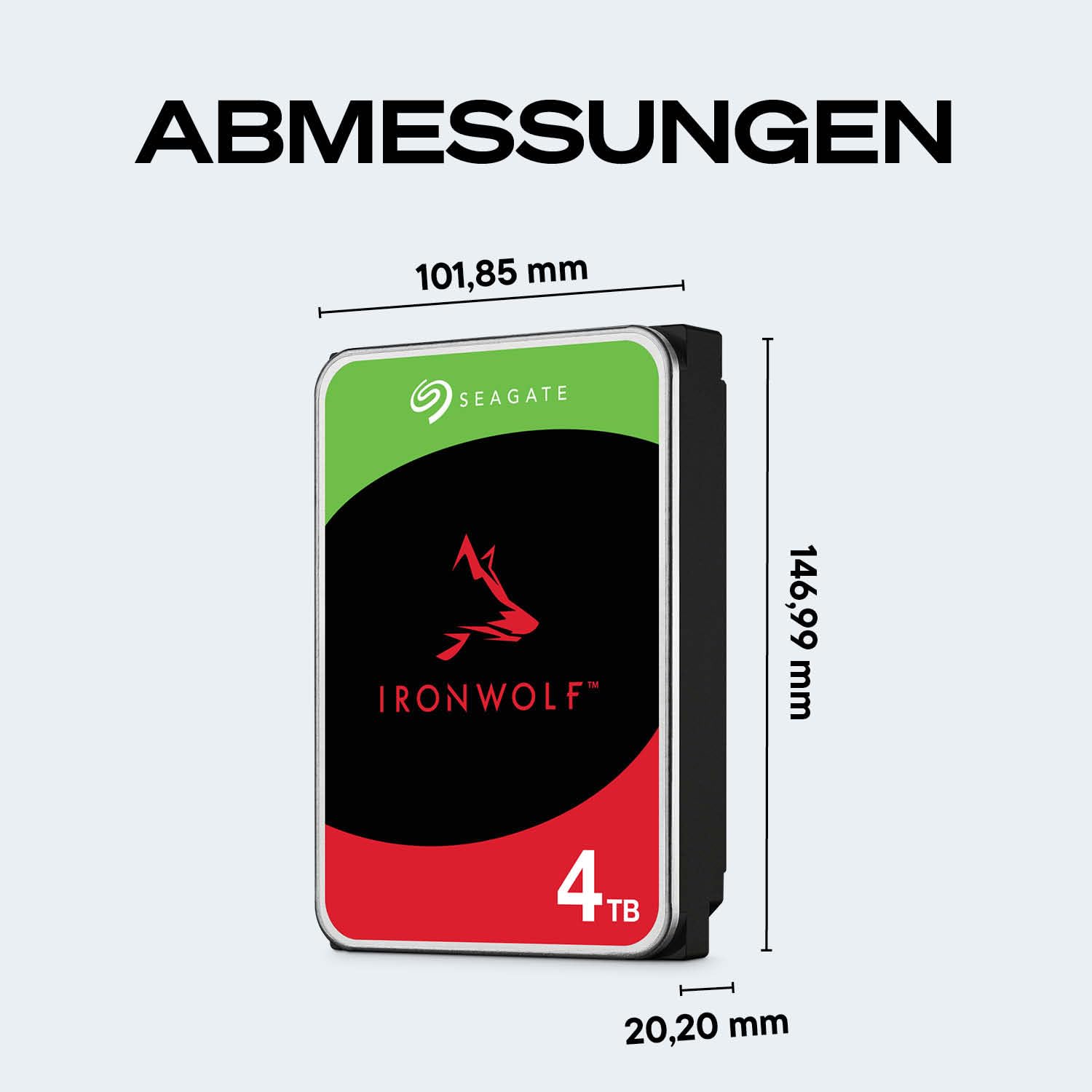 Seagate IronWolf 4TB NAS Interne Festplatte HDD 3.5 Zoll 5400 U/Min CMR 64 MB Cache SATA 6GB/s silber