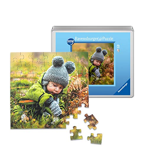 Preisvergleich Produktbild Ravensburger Fotopuzzle 49 bis 2000 Teile - Ravensburger Puzzle zum Selbstgestalten - personalisierte Fotogeschenke für Kinder und Erwachsene (49 Teile in hellblauer Metallbox - Quadratisch)