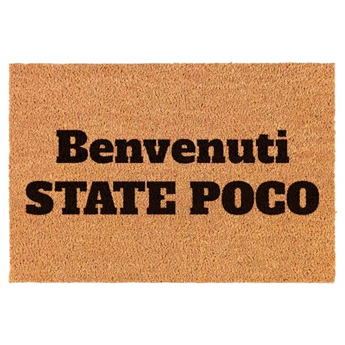 WELCOMAT - Zerbino Ingresso Esterno Benvenuti State Poco - Dimensioni 40x60 cm - Zerbino Ingresso Casa Simpatico, In Fibra Naturale di Cocco