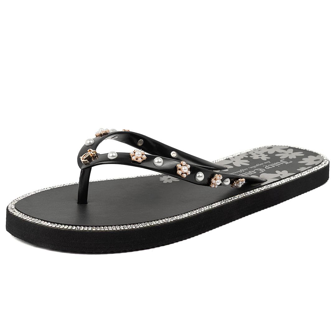 Juicy Couture Women's Flip Flops – Lightweight Beach Sandals, Casual Shower & Pool Slides