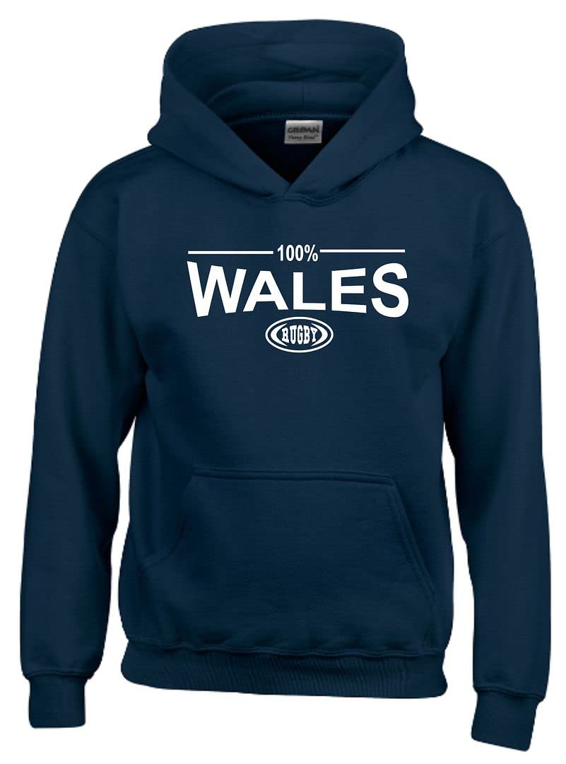 Cyclops Print Men's Navy 100% Wales Six Nation Rugby Hoodie Xl