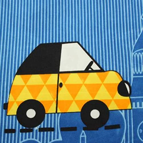 Image of Precsie Fabrics Elastic Fitted Glace Cotton Single Bed (72x48x Upto 6 Inches) Bedsheet for Kids with 1 Pillow Covers-180TC (Blue)